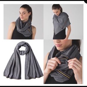Lululemon Grey Vinyasa Tonka Stripe Scarf/Wrap